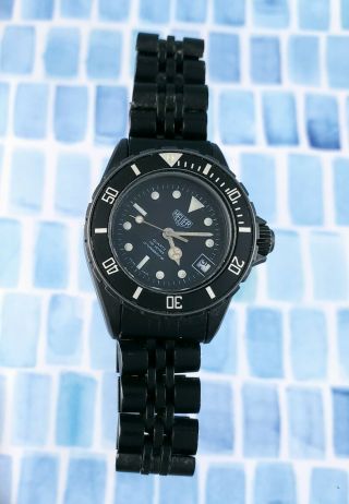 Vintage Heuer Midnight Diver,  Black Coral Swiss Made Watch 980.  025 Parts Restore 2