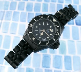 Vintage Heuer Midnight Diver,  Black Coral Swiss Made Watch 980.  025 Parts Restore 3
