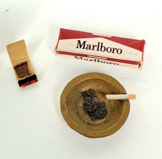 Vintage Igma Artisan Realistic Smoking Accessories 1:12 Dollhouse Miniature Ooak