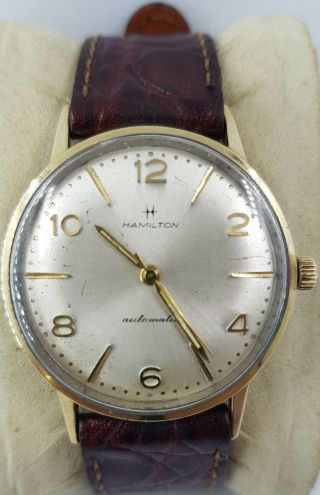 Vintage Hamilton Mens Swiss 10k R.  G.  P Gold Plated Automatic Watch 33mm