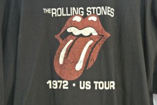 The Rolling Stones T - Shirt ' 72 US Tour Tongue & Lips Logo Official Re - Pop XL 2