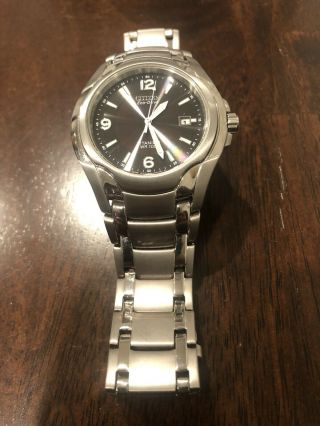Vintage Mens Citizen Titanium Eco - Drive Gn - 4w - S Wr 100 Date Wrist Watch - Rare