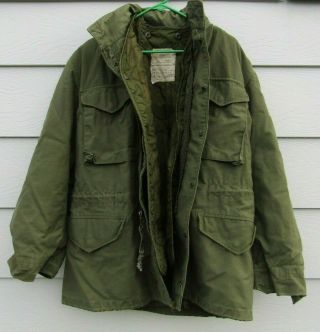 Vintage M Alpha Industries M - 65 Og 107 Military Field Coat Cold Weather Army Usa