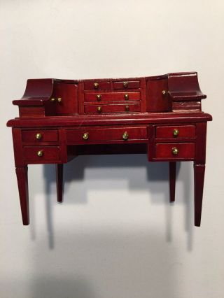 Miniature Mahogany Desk For Doll House By Town Square