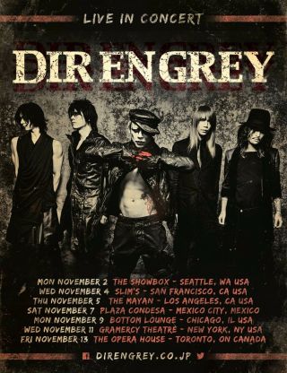 Dir En Grey " Live In Concert " 2015 North American Tour Poster - Avant - Garde Metal