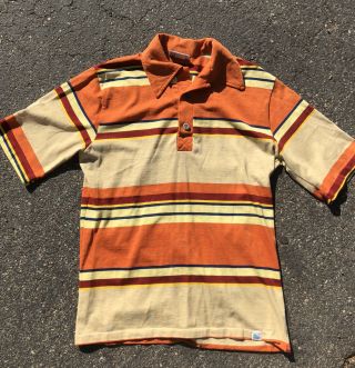 Vintage Off Shore Newport Beach Hang Ten Polo Shirt 70s Classic Stripe