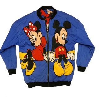 Vintage 80s 90s Reversible Mickey Mouse Bomber Jacket