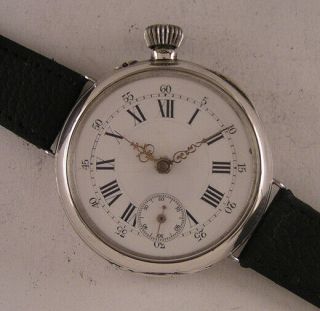 Unique Silver Case 1890 French Military Oriental Award Wrist Watch Serviced
