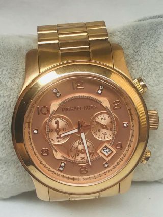 Michael Kors Mk8164 Limited Edition Rose Gold Runway Chroograph Dte Watch