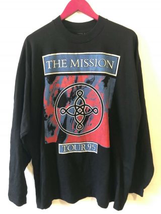 Vintage The Mission Uk Tour 1995 Gothic Rock Fan Long Rare Sleeve Shirt Size Xl