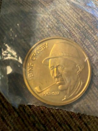 Bing Crosby - Statue Unveiling Souvenir Coin - 1981 Still In Plastic