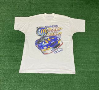Vintage Bill Elliot Mcdonalds Racing Nascar T - Shirt Size L/xl 1998