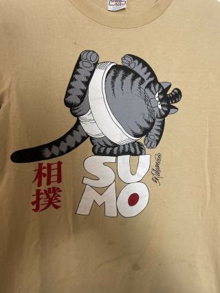 Vintage Rare 80s Crazy Shirts Hawaii B Kliban Sumo Cat S Women’s 3