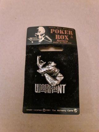 Warrant Alchemy Poker Rox Pewter Pin Badge Clasp Rare Deadstock