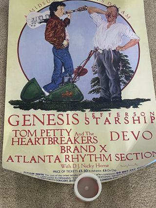 Genesis 1978 Re Print Poster Advert Knebworth Concert Jefferson Starship Brand X