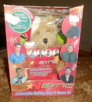 2000 Nsync Collectible Holiday Bear And Bonus Cd In The Box