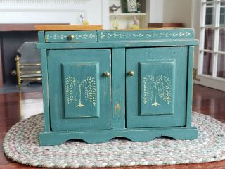 Dollhouse Miniature Artisan Dan Dy Crafts Kitchen Dry Sink Painted Signed 1:12