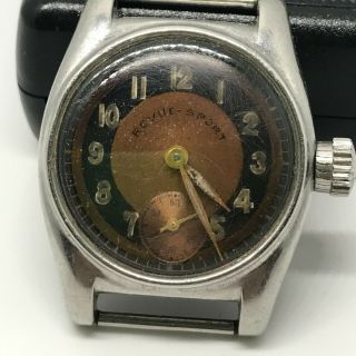 Revue Sport Radium Vintage Hand Winding Men Wrist Watch Swiss Made 27mm Wmw04