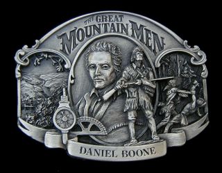 Mountain Men Daniel Boone Belt Buckle Vtg.  1993 Great Detail 48/2500