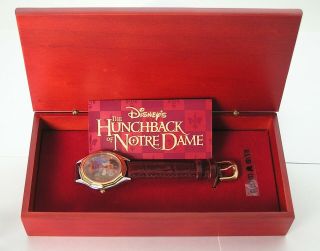 1996 Fancy Wood Litho Boxed Hunchback Of Notre Dame Disney Watch Fossil Unworn