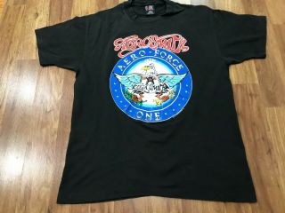 Large - Vtg 1993 Aerosmith Aero Force One 90s Giant Cotton T - Shirt Usa