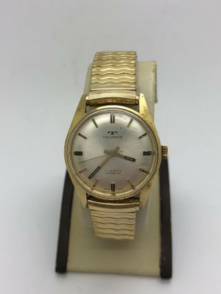 Vintage Technos - 17 Jewels Gold Tone Men’s Watch