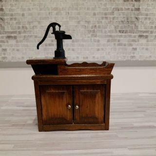 Dollhouse Miniature 1:12 Vintage Wood Dry Sink