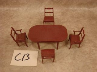 C13 Vintage Marx Doll House Furniture Dining Room Table And Chair Set