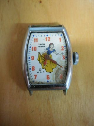 Vintage 1950`s Us Time Snow White Watch Or Repairs Only