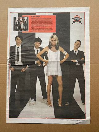 Blur As Blondie Poster Sized 1991 Music Press Pin - Up With Blur Dressed