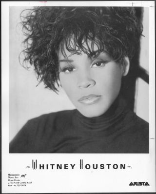Whitney Houston 1992 Arista Records Promo Portrait Photo R&b Pop