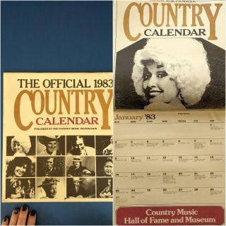 Official 1983 Country Music Foundation Calendar Vtg 80s Dolly Parton Nashville