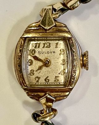 Vintage Women’s Bulova Watch 10k Filled Gold Plate