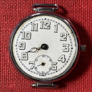 Abra Watch Co.  6j 2 Adj.  Antique 33mm Wwi Trench Vintage Swiss Made Men’s Watch
