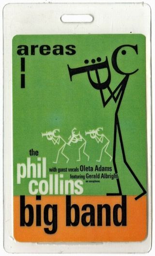 Phil Collins 1998 Big Band Concert Tour All Access Laminated Backstage Pass
