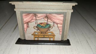 Vintage Dollhouse Miniature Handmade/hand Painted Fireplace Mantle,  1:24,  1996