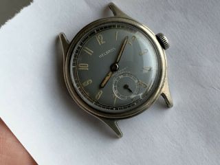 Vintage 1940s Wwii Military Style Helbros Gray Dial Luminous Dial