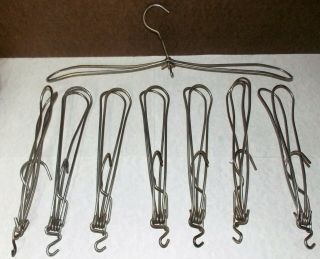 8 Vintage Metal Travel Foldable Clothes Hangers