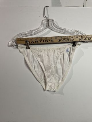 Vintage Nylon Panties White The Look Begins Large Sz 7 Sexy String Bikini Panty