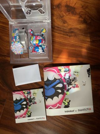 Swatch X Kidrobot Ge232 Love Song Tilt With All Accessories