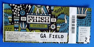 Phish Concert Ticket Stub,  August 31,  2019 Dicks Sporting Goods,  Colorado