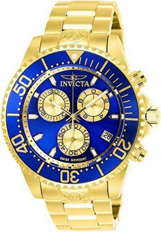 Invicta Mens Pro Diver Quartz Diving Watch W/ Stainless - Steel Strap,  Gold,  22