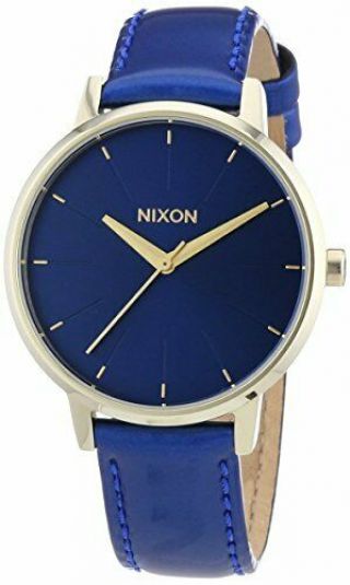 Nixon Blue Dial Stainless Steel Leather Quartz Ladies Watch A108 - 1395