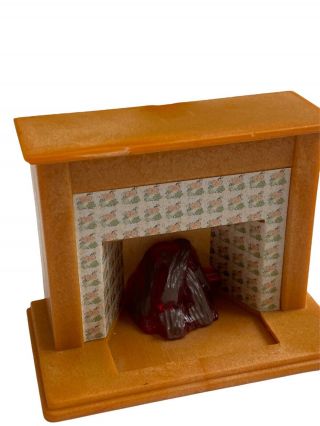 Vintage Epoch Calico Critters Light Up Fireplace Sylvanian Families Dollhouse