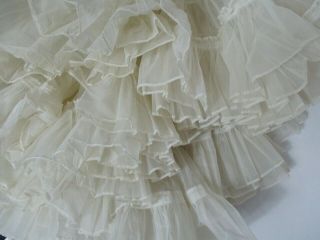 Vintage 50s Crinoline Layers Ivory White Petticoat Skirt Slip Stiff