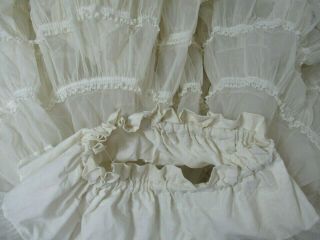 Vintage 50s Crinoline LAYERS Ivory White Petticoat Skirt Slip Stiff 2