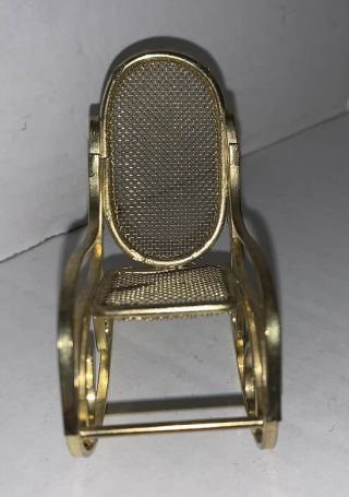 Vintage Brass Rocking Chair Dollhouse Doll House Miniatures 2 3/8 "