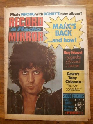 Record Mirror December 8th 1973 Marc Bolan Cover
