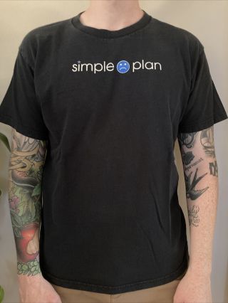 Simple Plan Emo Punk Vintage Black Band Shirt Large