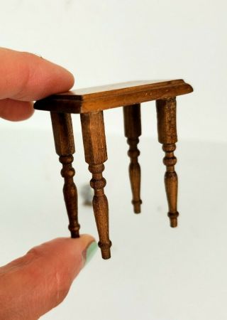 Vintage 1:12 Handmade Side Table For Tight Spaces Dollhouse Miniature Furniture